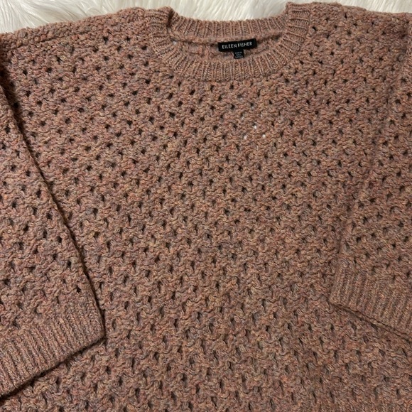 Eileen Fisher. Peruvian Alpaca Crew Neck Long Sleeve Sweater - Picture 6 of 9